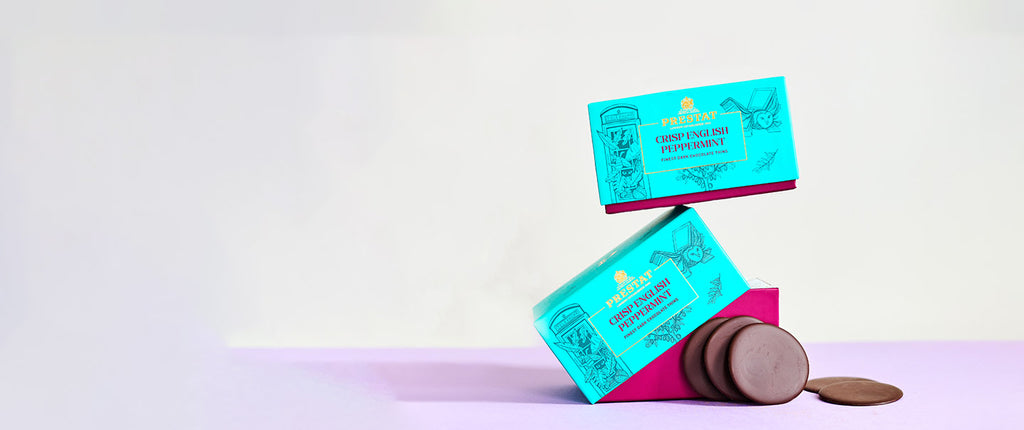 Prestat Chocolates London | The thinnest, finest chocolate thins made with organic peppermint essential oil from England.