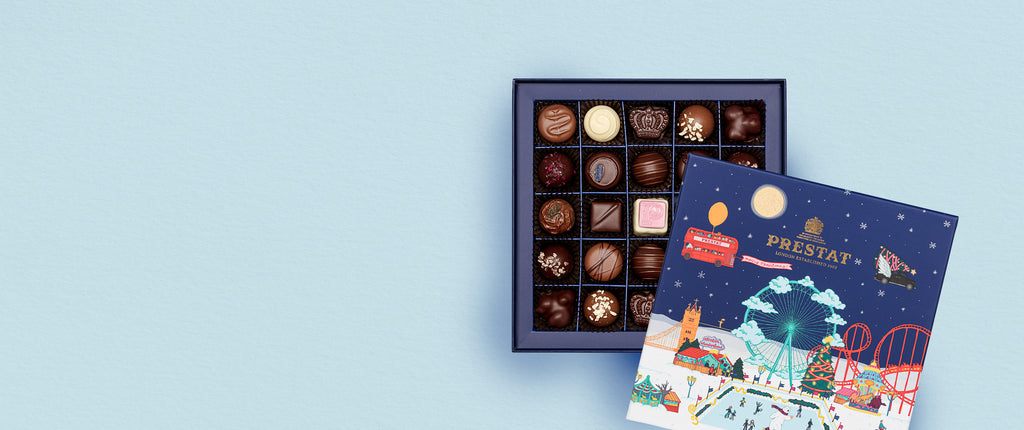 Prestat Chocolates London | Walking into a Wonderland of Snow, delicious selection of the finest chocolate truffles.