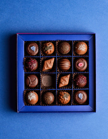 Box of assorted chocolates.