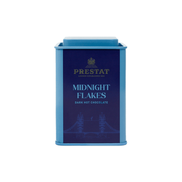 blue tin dark hot chocolate By Prestat Chocolates