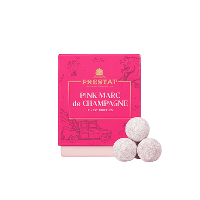Pink Marc de Champagne Truffle Cube - Chocolate Truffle