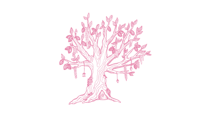 Pixelated pink tree.