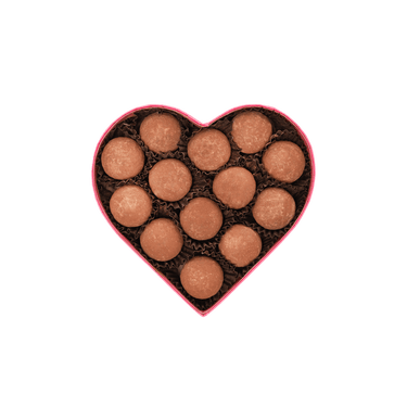 heart-shaped box chocolate truffles By Prestat Chocolates