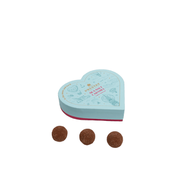 heart-shaped box sea salt caramels By Prestat Chocolates