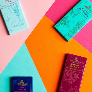 Prestat Chocolates London | London's finest chocolate bars: sea salt dark chocolate, earl grey milk tea chocolate bar.