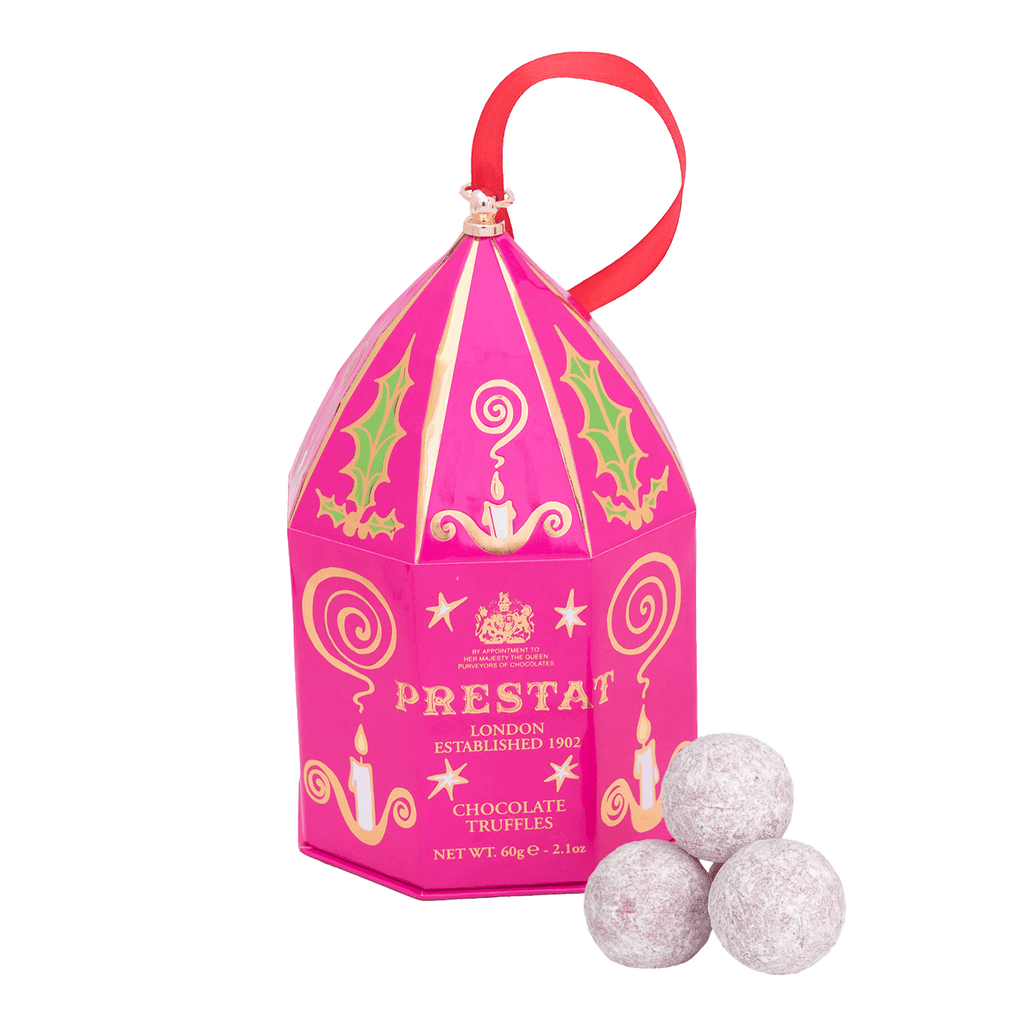 Bishops Hat Bauble - Pink Marc De Champagne Truffles - Prestat Chocolates