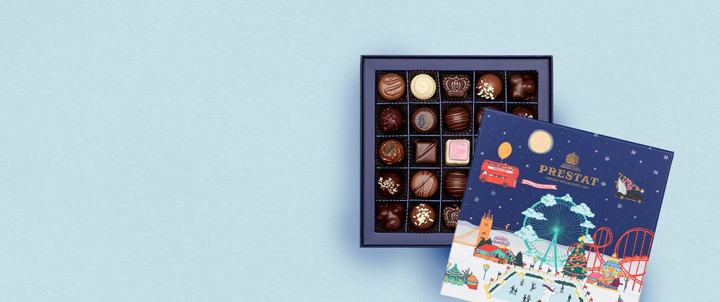 Prestat Chocolates London | Walking into a Wonderland of Snow, delicious selection of the finest chocolate truffles.
