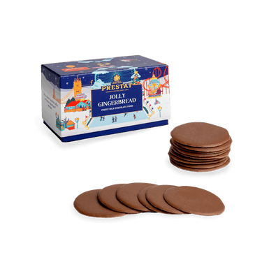 Jolly Gingerbread Milk Chocolate Festive Thins - Prestat Chocolates