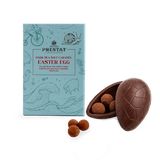 dark sea salt easter egg with mini truffles inside and gift box