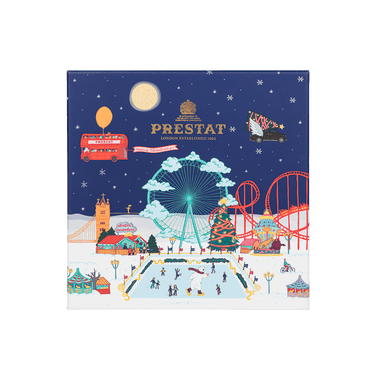 prestat chocolate christmas gift box artwork