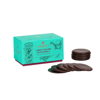 peppermint chocolate thins with illustrated gift box