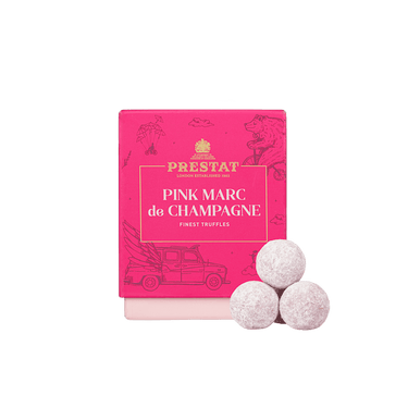 Pink Marc de Champagne Truffle Cube - Prestat Chocolates