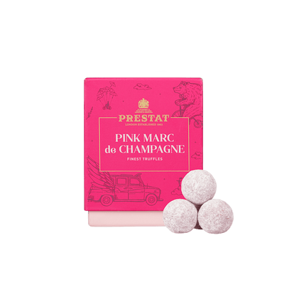 Pink Marc de Champagne Truffle Cube - Prestat Chocolates