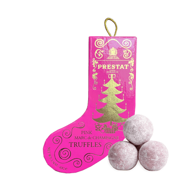 Stocking Bauble Pink - Marc Champagne Chocolate Truffles - Prestat Chocolates