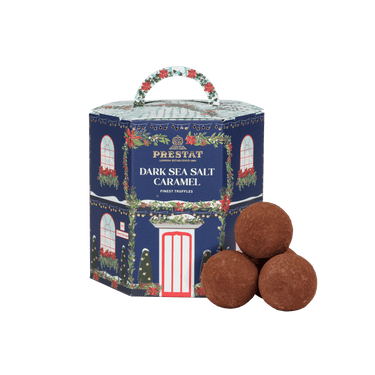 Festive Christmas House - Dark Sea Salt Caramel Truffles - Prestat Chocolates