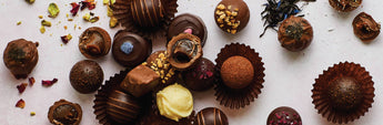 Assorted chocolate truffles.