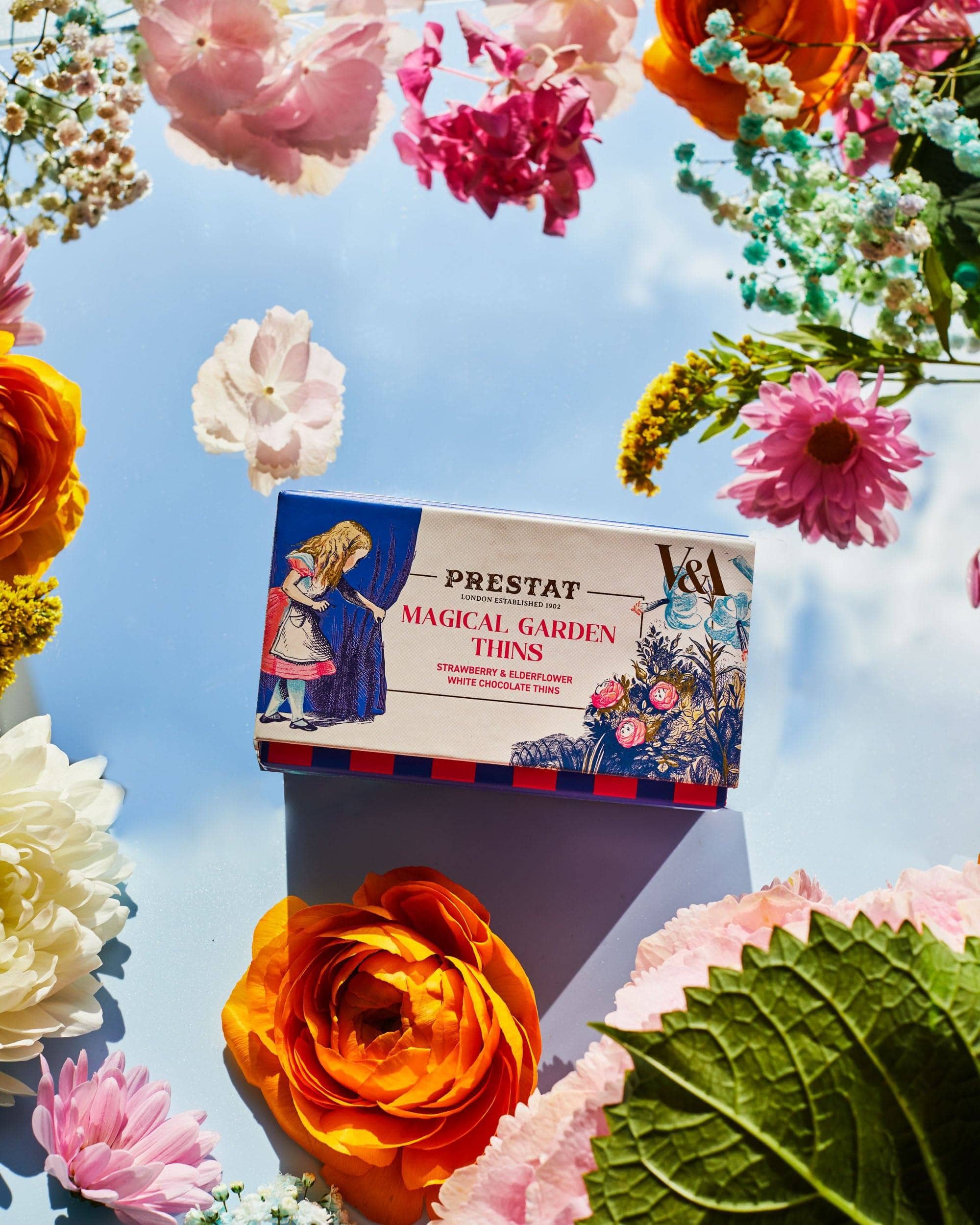 The Magical Garden Thins | White Chocolate Strawberry and Elderflower Thins - Chocolate Thins