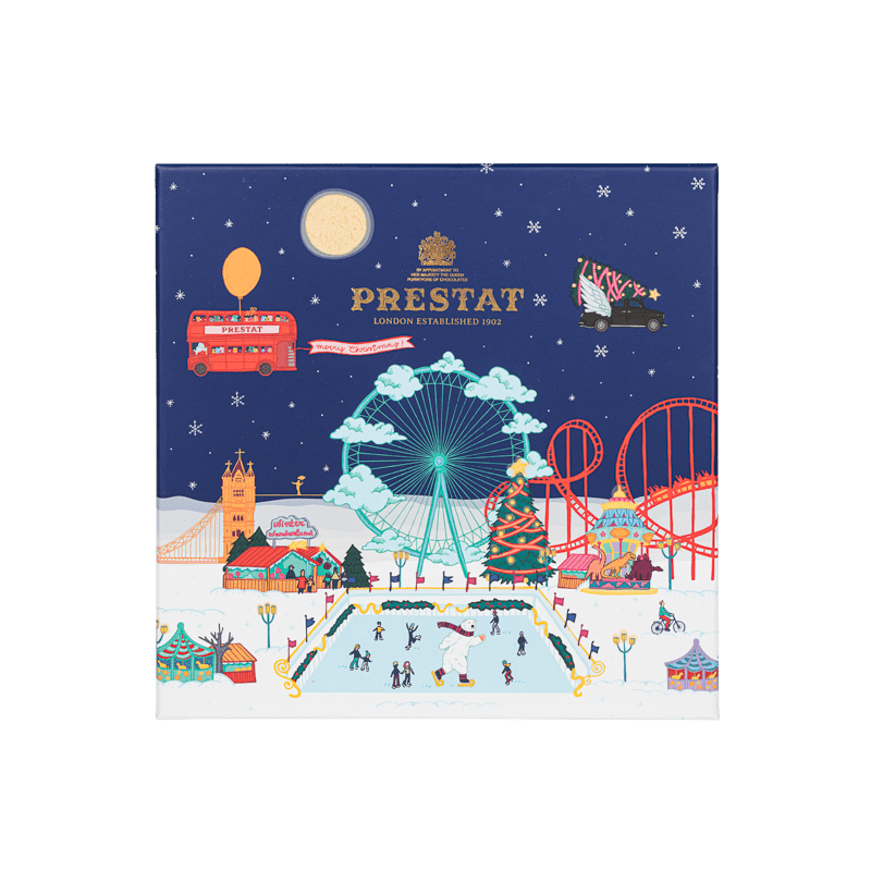 festive london-themed chocolate box By Prestat Chocolates