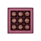 box round chocolate candies By Prestat Chocolates
