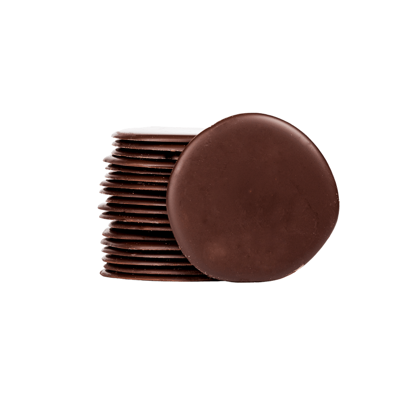 stack dark chocolate wafers By Prestat Chocolates