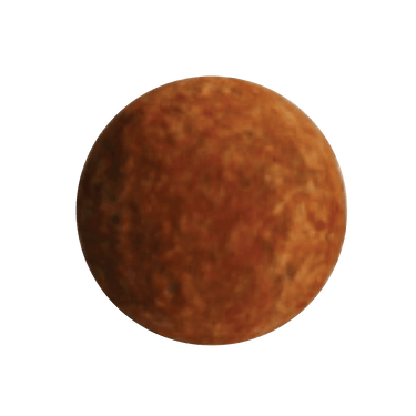 spherical reddish-brown planet By Prestat Chocolates