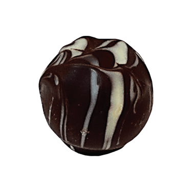 dark chocolate truffle white swirl By Prestat Chocolates