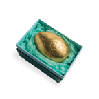 golden chocolate egg turquoise box By Prestat Chocolates