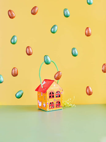 Easter-themed house-shaped gift box.