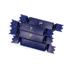 stack blue christmas crackers By Prestat Chocolates