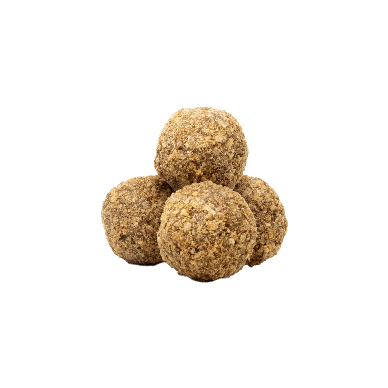 pile brown textured spheres By Prestat Chocolates