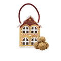 gingerbread house-shaped box truffles By Prestat Chocolates