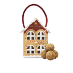 gingerbread house-shaped box truffles By Prestat Chocolates