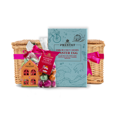 easter chocolate gift basket By Prestat Chocolates