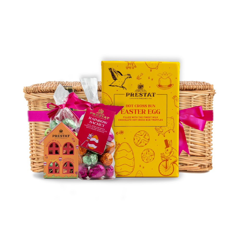easter chocolate gift basket By Prestat Chocolates