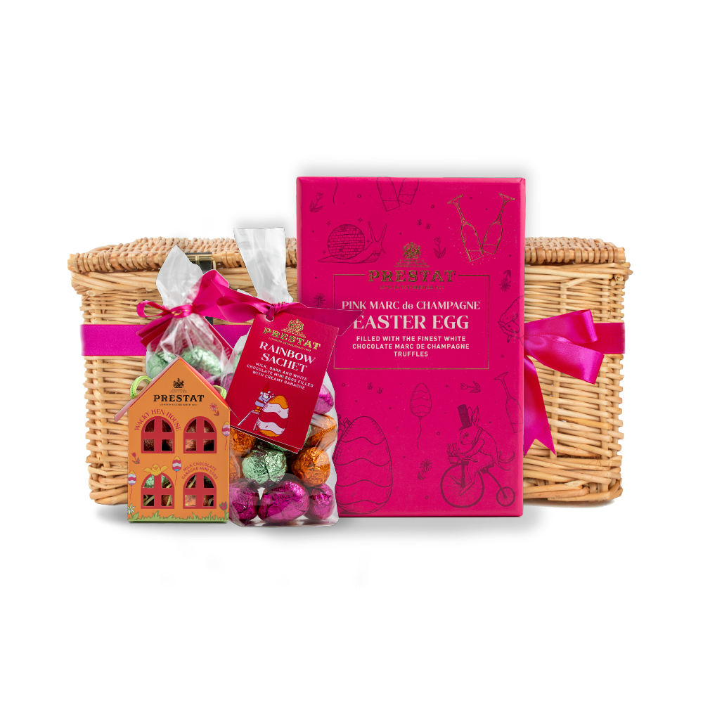 easter chocolate gift basket By Prestat Chocolates