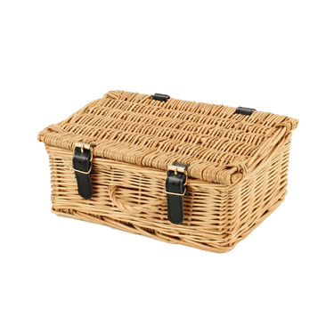 chocolate wicker hamper basket side view