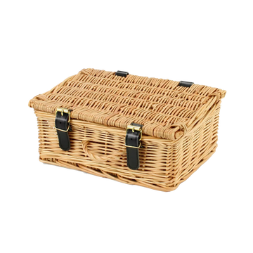 chocolate wicker hamper basket side view