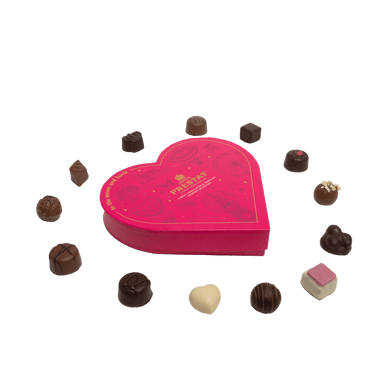 heart-shaped box assorted chocolates By Prestat Chocolates