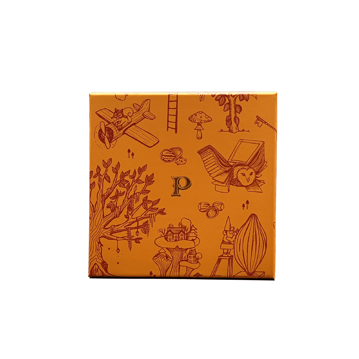 square box whimsical illustrations By Prestat Chocolates