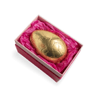 golden chocolate egg pink box By Prestat Chocolates