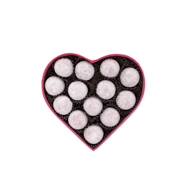 heart-shaped box white chocolate truffles By Prestat Chocolates