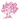 Pixelated magenta tree.