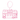 Pixelated pink double-decker bus ornament.