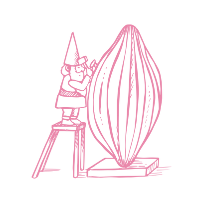 Pixelated pink spinning wheel.