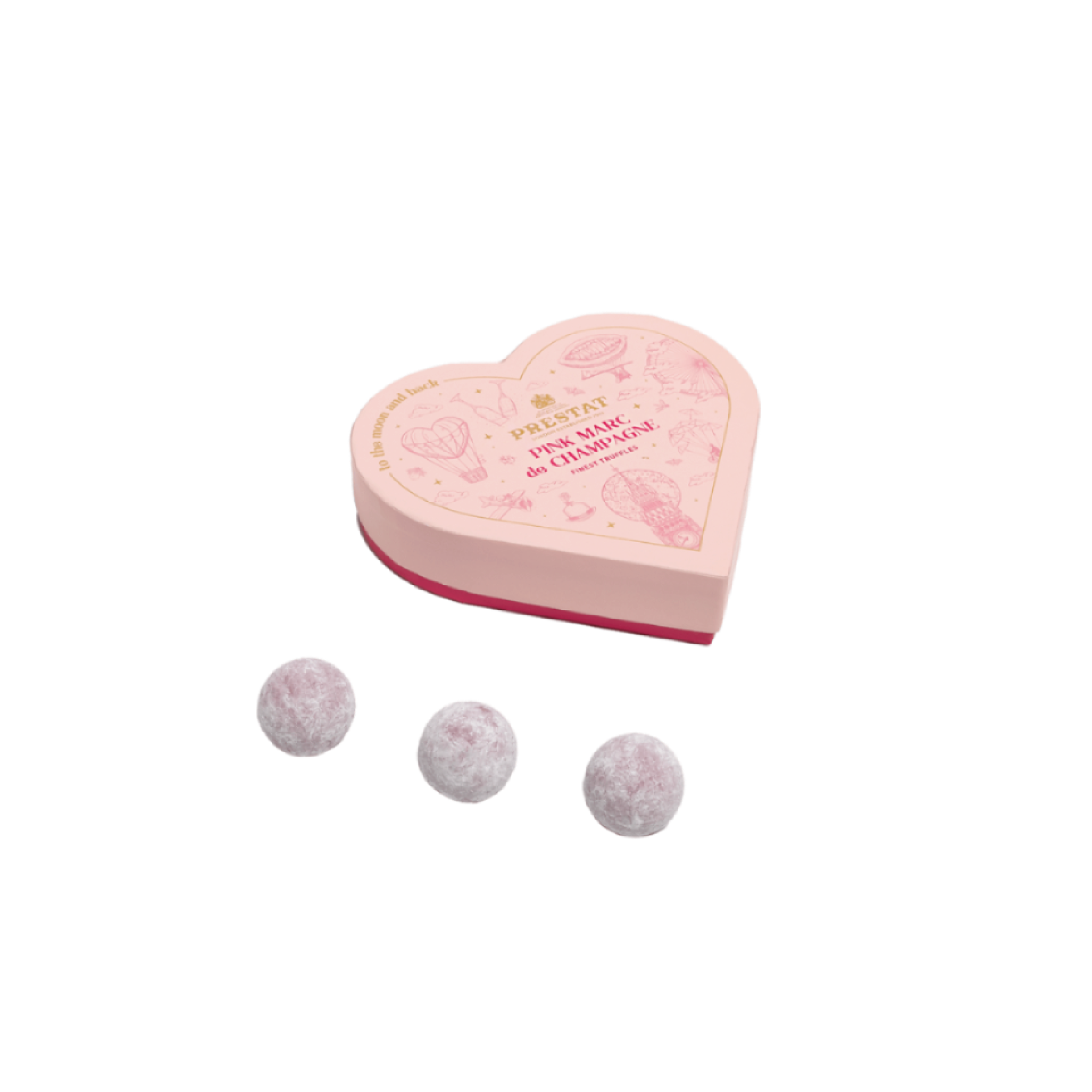 Pink Marc de Champagne Heart - Love Truffles Collection