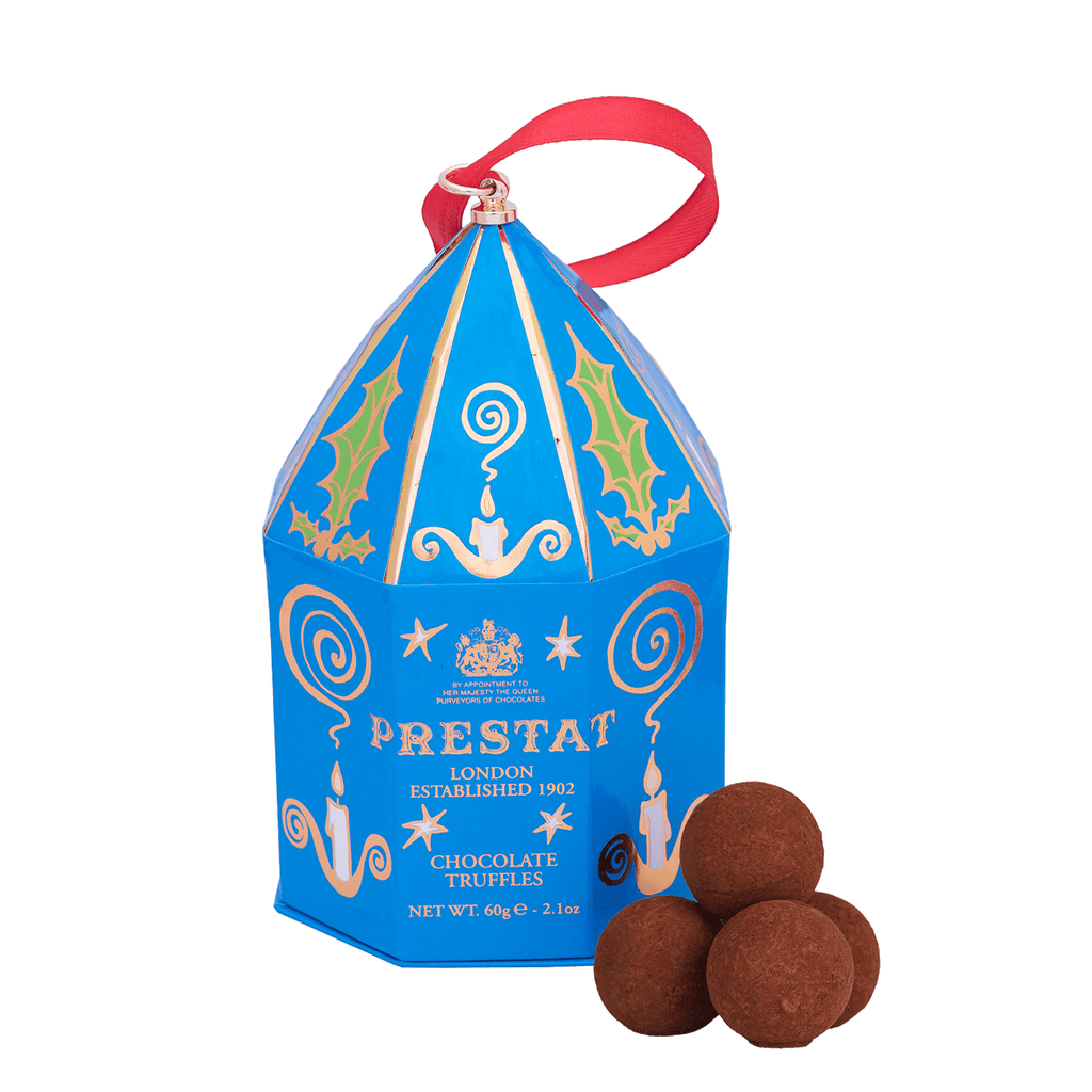 Bishops Hat Bauble Blue - Dark Sea Salt Chocolate Truffles - Prestat Chocolates