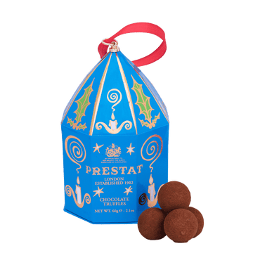 Bishops Hat Bauble Blue - Dark Sea Salt Chocolate Truffles - Prestat Chocolates