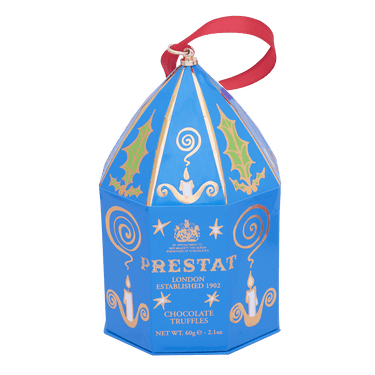 Bishops Hat Bauble Blue - Dark Sea Salt Chocolate Truffles - Prestat Chocolates