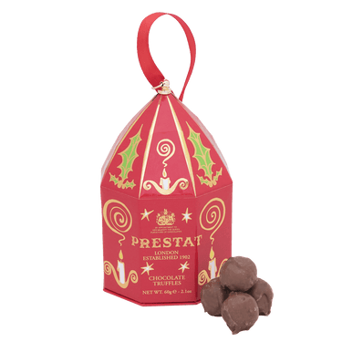 Bishops Hat Bauble Red - Earl Grey Chocolate Truffles - Prestat Chocolates