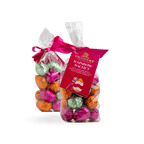 two bags colorful foil-wrapped chocolate By Prestat Chocolates